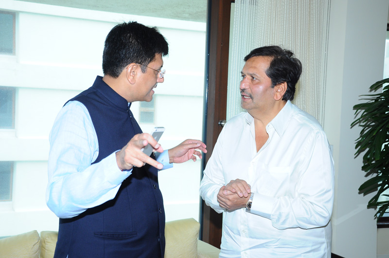 BJP MLA Mangal Prabhat with Piyush Goyal